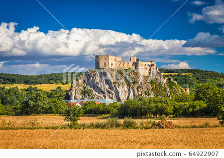 Medieval castle Beckov with surrounding landscape. Medieval castle Beckov with surrounding landscape. 64922907