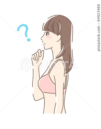 感到焦慮,懷疑和憂慮的女人的側面 感到焦慮,懷疑和憂慮的女人的側面 64923469