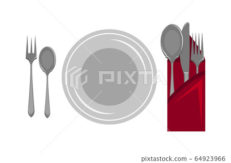 Plate with fork, spoon serving table accessories 64923966