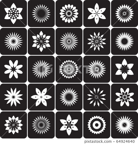 Abstract floral design elements. Decorative icons. Abstract floral design elements. Decorative icons. 64924640