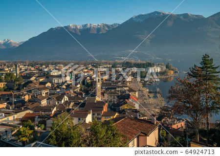 Winter view of Ascona in Switzreland 64924713