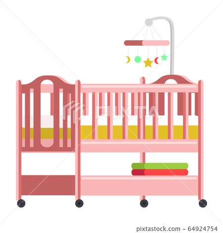 Baby bed, cradle flat vector illustration Baby bed, cradle flat vector illustration 64924754