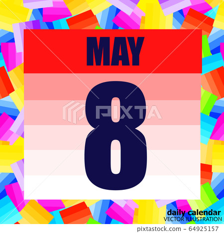May 8 icon. For planning important day. Banner for holidays and special days. Eighth may. 64925157