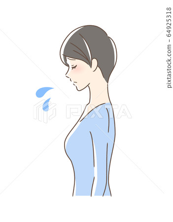 Side profile of a sad woman - Stock Illustration [64925318] - PIXTA