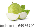 Guava fruit and leaf isolated  64926340