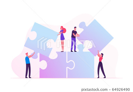 Team Work Metaphor. People Connecting Puzzle Elements. Teamwork Cooperation. Male and Female Characters Set Up Huge Jigsaw Construction. Partnership in Business. Cartoon Flat Vector Illustration Team Work Metaphor. People Connecting Puzzle Elements. Teamwork Cooperation. Male and Female Characters Set Up Huge Jigsaw Construction. Partnership in Business. Cartoon Flat Vector Illustration 64926490