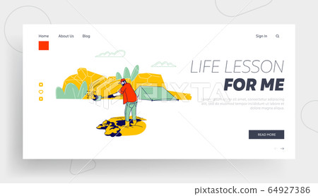 Geologist or Archeologist Scientist Working on Excavations with Professional Equipment Website Landing Page Geologist or Archeologist Scientist Working on Excavations with Professional Equipment Website Landing Page 64927386