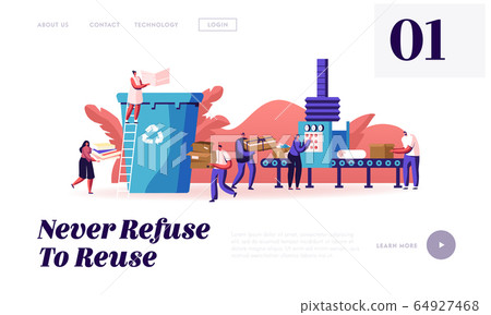 Paper Waste, Environmental Protection Website Landing Page. People Throw Garbage to Recycle Litter Bin Sort Paper Waste, Environmental Protection Website Landing Page. People Throw Garbage to Recycle Litter Bin Sort 64927468