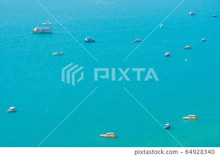 Beautiful tropical beach sea ocean bay and architecture building in Pattaya city Thailand 64928340