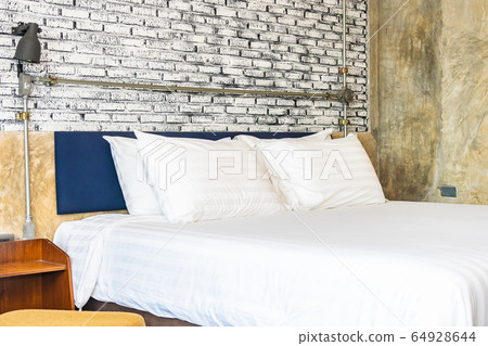 Pillow on bed decoration interior of bedroom interior Pillow on bed decoration interior of bedroom interior 64928644