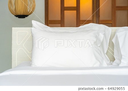 Pillow on bed decoration interior of bedroom interior 64929055
