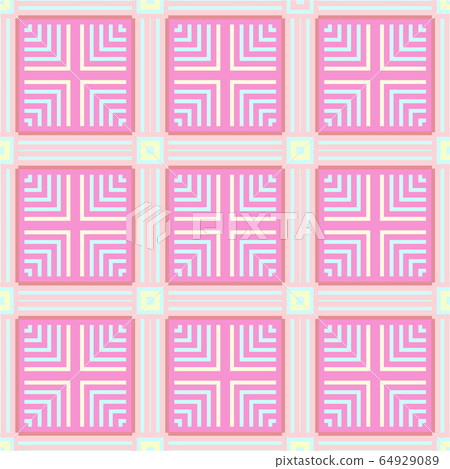 Colorful simple geometric pattern with abstract form, textile texture 64929089