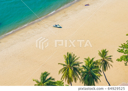 Beautiful tropical beach sea ocean bay and architecture building in Pattaya city Thailand 64929525
