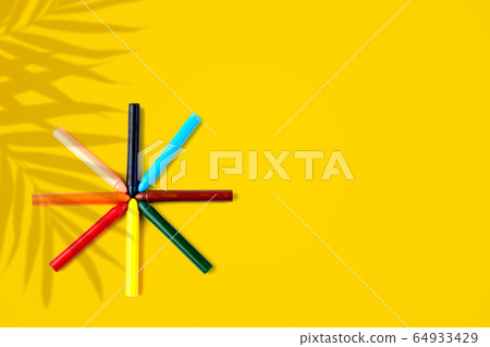 Colorful crayon in vibrant color 64933429