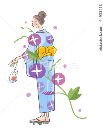 女性牽牛花浴衣 女性牽牛花浴衣 64933918