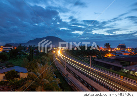 Light trail of KTM train in morning 64934362