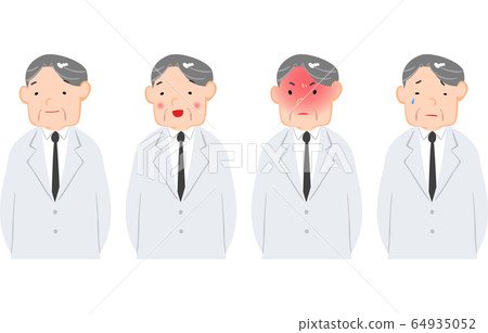 White coat Men's emotional expression set 64935052