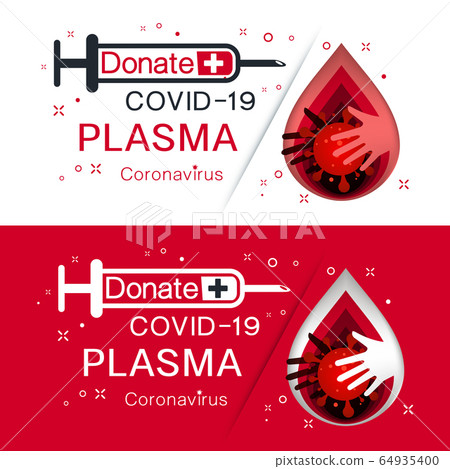 Donate COVID-19 Plasma logo vector illustration. Donate COVID-19 Plasma logo vector illustration. 64935400