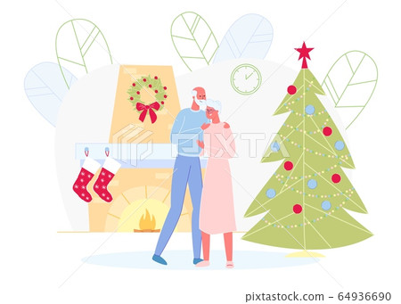 Senior Couple Celebrate New Year and Christmas 64936690