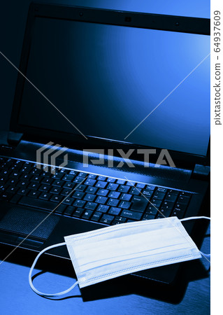 Laptop and mask 64937609