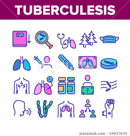 Tuberculosis Disease Collection Icons Set Vector 64937679
