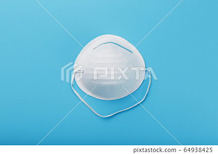 Round face mask on a blue background. Virus Round face mask on a blue background. Virus 64938425