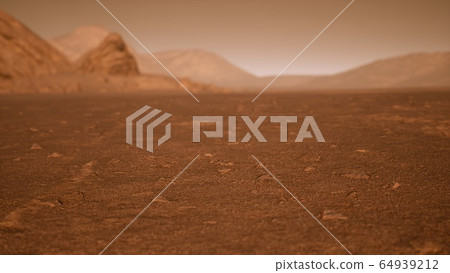 Fantastic martian landscape in rusty orange shades Fantastic martian landscape in rusty orange shades 64939212
