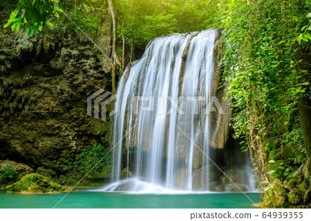 Waterfall cliff, third level, Erawan National 64939355