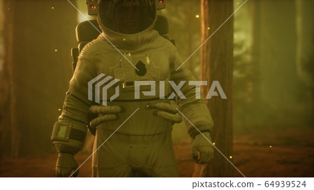 lonely Astronaut in dark forest 64939524