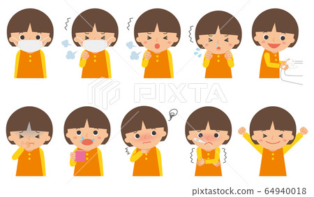Gargle girl washing hands 64940018