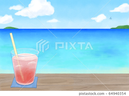 Blue sea, sky and juice Blue sea, sky and juice 64940354
