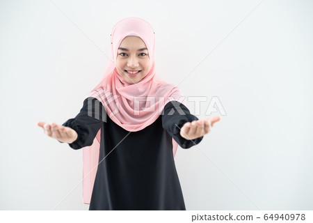 Half length portrait of asian beautiful Muslim Half length portrait of asian beautiful Muslim 64940978