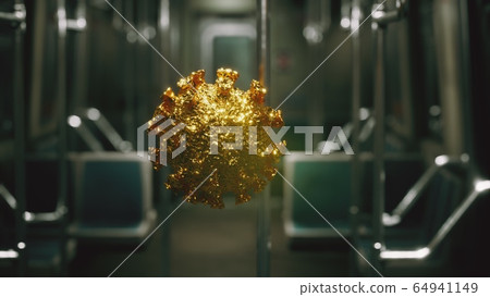 coronavirus covid-19 epidemic in subway car 64941149