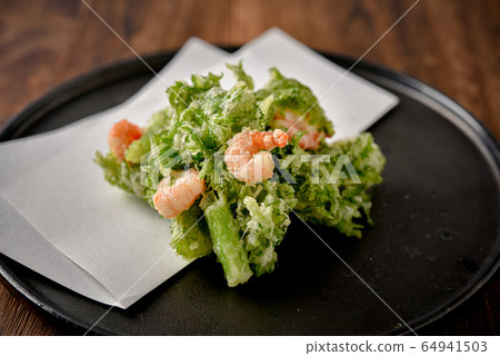 Fried wasabi greens 64941503