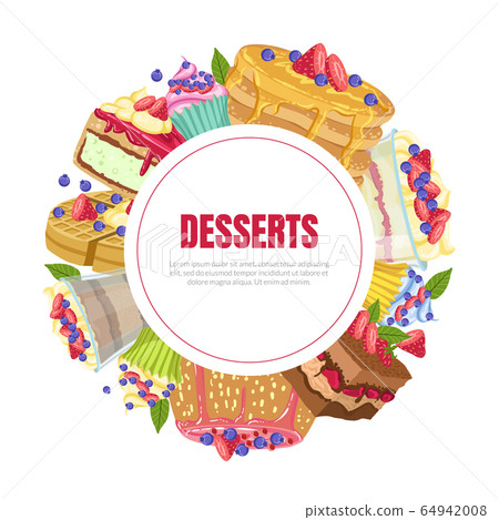 Desserts Banner Template, Bakery Shop, Cafe, Confectionery Design Element Vector Illustrationon 64942008