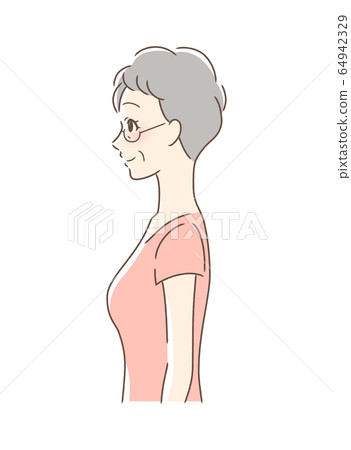 Side profile of a smiling woman Side profile of a smiling woman 64942329