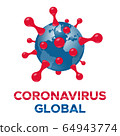 Coronavirus molecule cell icon vector. 3D Vector 64943774