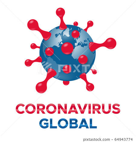 Coronavirus molecule cell icon vector. 3D Vector Coronavirus molecule cell icon vector. 3D Vector 64943774