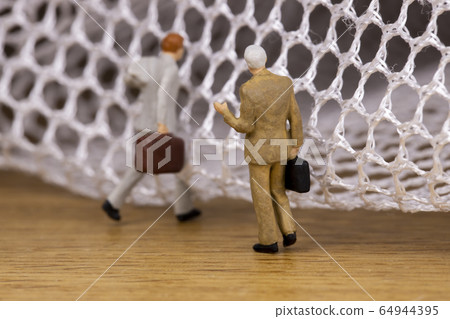 Men trying to go through the net Men trying to go through the net 64944395
