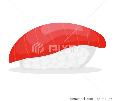 Piece fish tuna salmon with rice, fresh roll sushi Piece fish tuna salmon with rice, fresh roll sushi 64944977