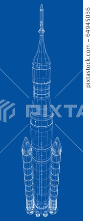 Space rocket concept outline. Vector Space rocket concept outline. Vector 64945036