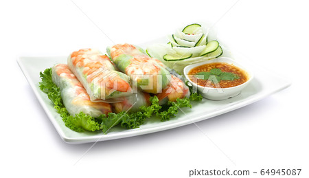 Vietnamese Shrimps Spring Roll with Fresh Vietnamese Shrimps Spring Roll with Fresh 64945087