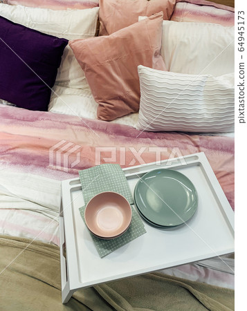 bed in the bedroom without people as background bed in the bedroom without people as background 64945173