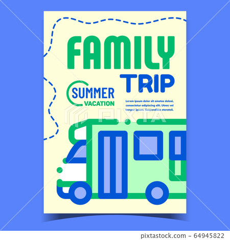 Family Trip Creative Advertising Poster Vector Family Trip Creative Advertising Poster Vector 64945822