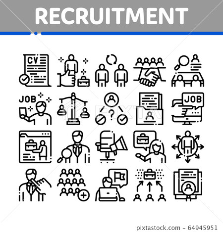 Recruitment And Research Employee Icons Set Vector Recruitment And Research Employee Icons Set Vector 64945951