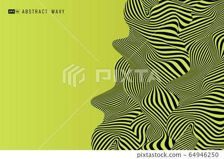 Abstract black and green swirl wavy cover... - Stock Illustration ...