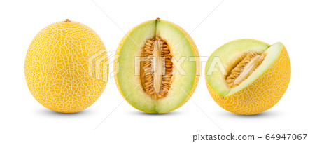 cantaloupe melon on white background. full depth cantaloupe melon on white background. full depth 64947067