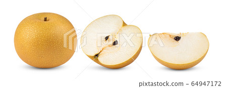 snow pear on white background snow pear on white background 64947172