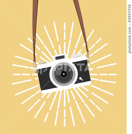 hanging vintage camera vector flat style - Stock Illustration [64947456 ...