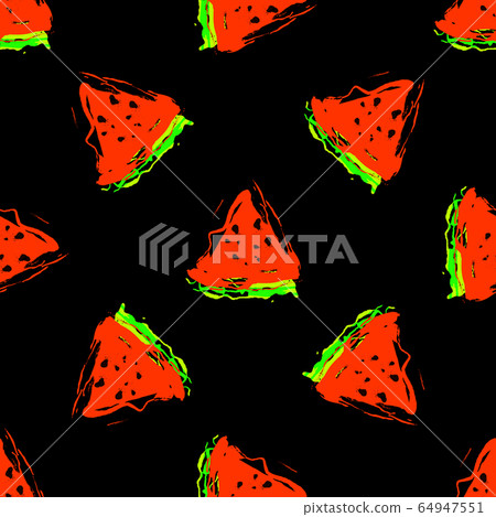 Seamless pattern vector illustration watermelon on - Stock Illustration ...
